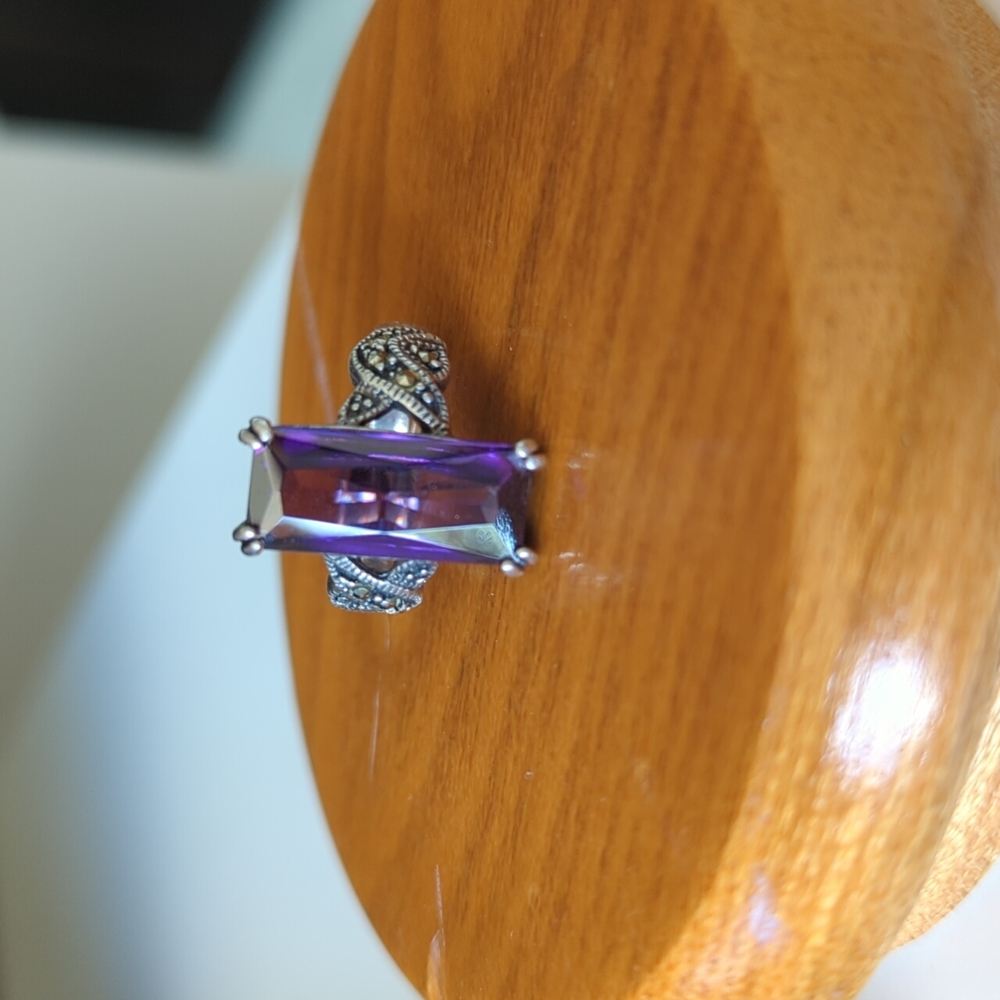 Amethyst and sterling silver ring - Picture 3 of 6